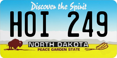 ND license plate HOI249