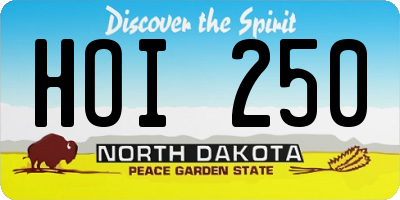 ND license plate HOI250