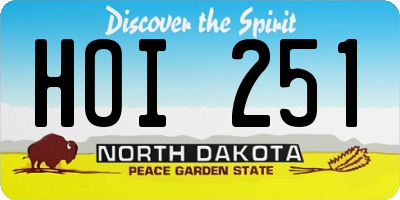 ND license plate HOI251