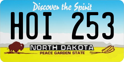 ND license plate HOI253
