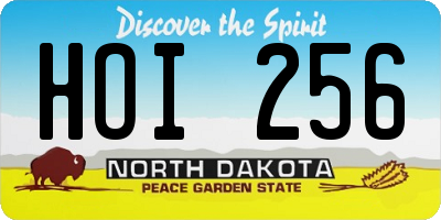 ND license plate HOI256