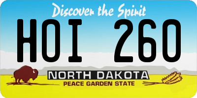ND license plate HOI260