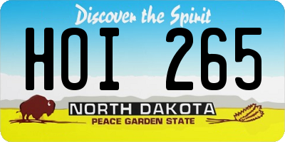 ND license plate HOI265
