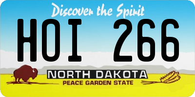 ND license plate HOI266