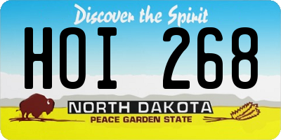 ND license plate HOI268