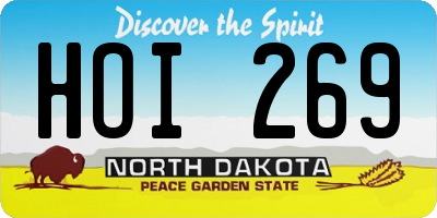 ND license plate HOI269