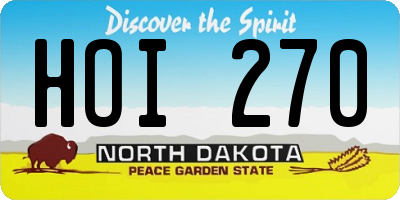 ND license plate HOI270