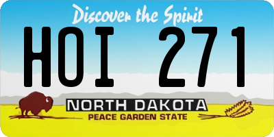 ND license plate HOI271