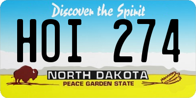 ND license plate HOI274