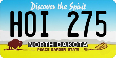 ND license plate HOI275