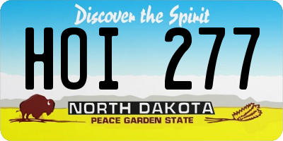 ND license plate HOI277