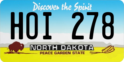 ND license plate HOI278