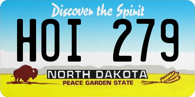 ND license plate HOI279