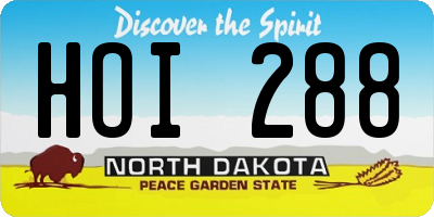 ND license plate HOI288