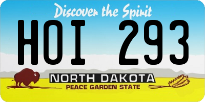 ND license plate HOI293