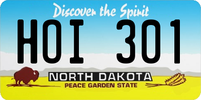 ND license plate HOI301