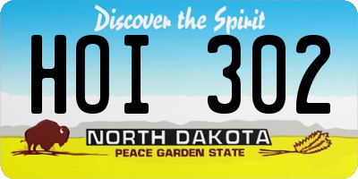 ND license plate HOI302