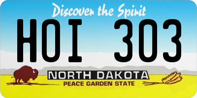 ND license plate HOI303
