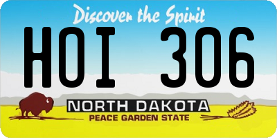ND license plate HOI306