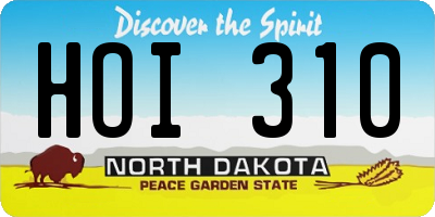 ND license plate HOI310