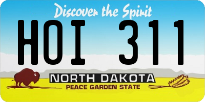 ND license plate HOI311