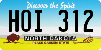 ND license plate HOI312