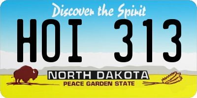 ND license plate HOI313