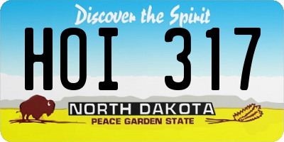 ND license plate HOI317