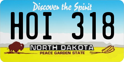 ND license plate HOI318