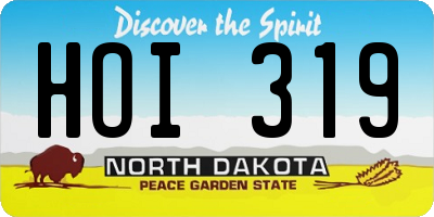 ND license plate HOI319