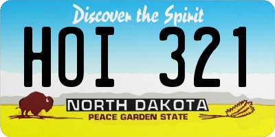 ND license plate HOI321