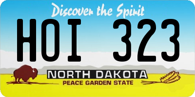 ND license plate HOI323