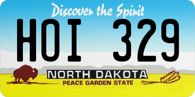 ND license plate HOI329
