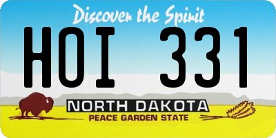 ND license plate HOI331