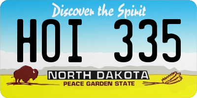 ND license plate HOI335