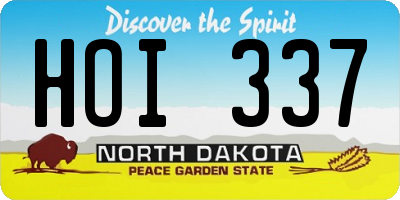 ND license plate HOI337