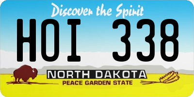 ND license plate HOI338