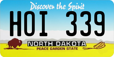 ND license plate HOI339