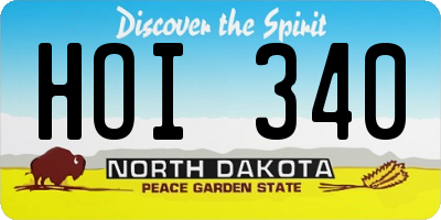 ND license plate HOI340