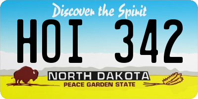 ND license plate HOI342