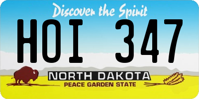ND license plate HOI347