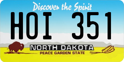 ND license plate HOI351