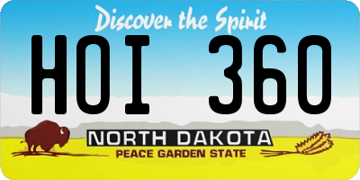 ND license plate HOI360