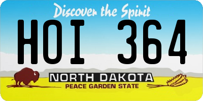 ND license plate HOI364