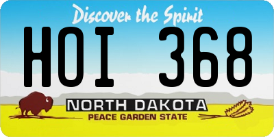 ND license plate HOI368