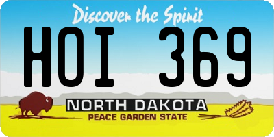 ND license plate HOI369