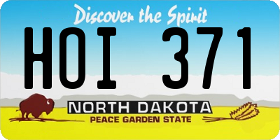 ND license plate HOI371