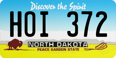 ND license plate HOI372