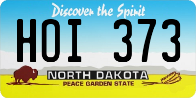 ND license plate HOI373