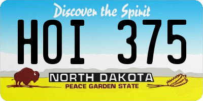 ND license plate HOI375